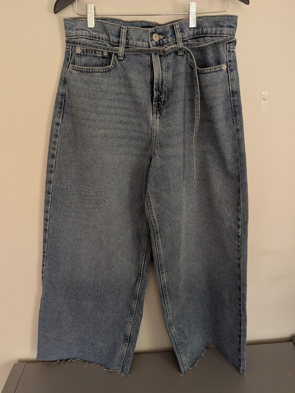 Calvin Klein High-Rise Wide-Leg Jeans with Belt